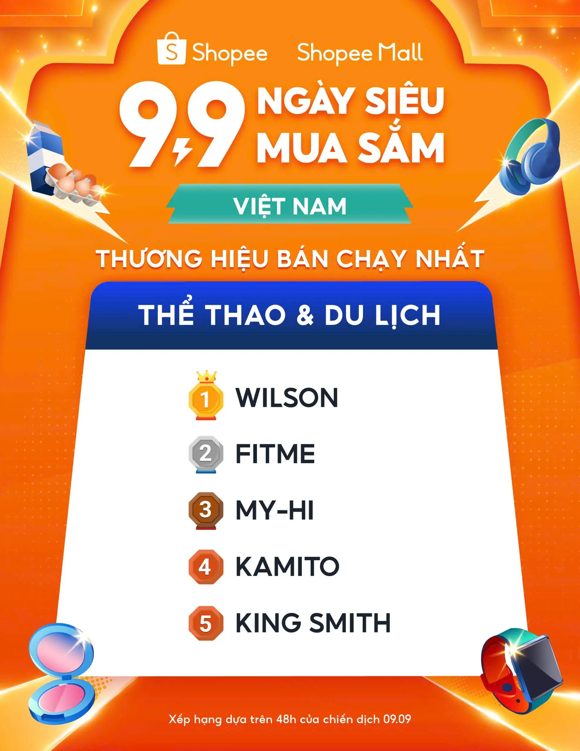 Shopee 9.9 brand rankings