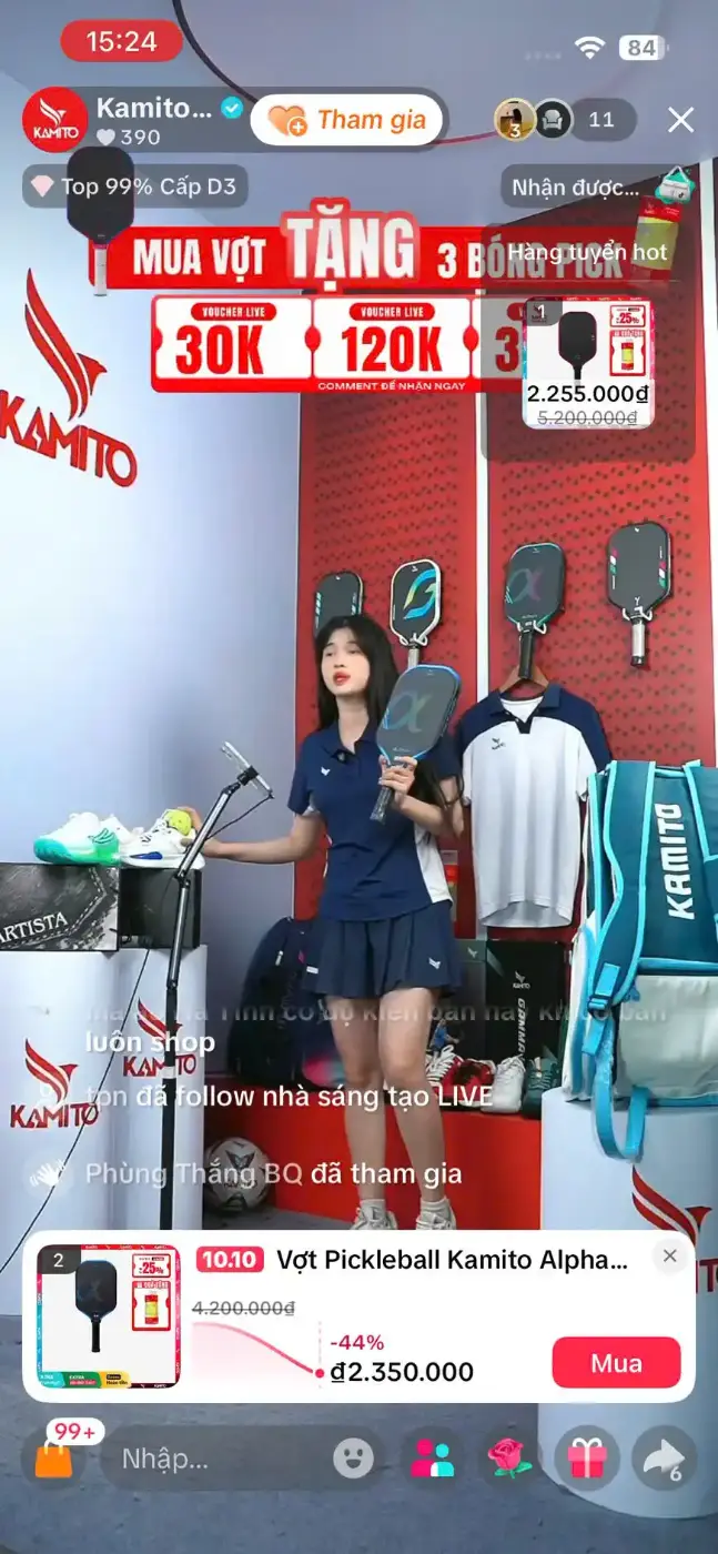 TikTok Kamito Vietnam livestream